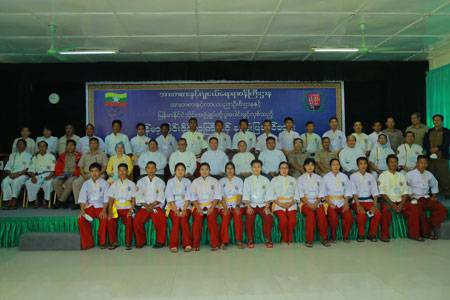 အားကစားနှင့်လူငယ်ရေးရာဝန်ကြီးဌာန ပြည်ထောင်စုဝန်ကြီး ဦးမင်းသိန်းဇံ မြန်မာနိုင်ငံသိုင်းအဖွဲ့ချုပ်၏ မြန်မာ့သိုင်းဒိုင်လူကြီးနှင့် နည်းပြသင်တန်း ဖွင့်ပွဲတက်ရောက် အဖွင့်အမှာစကားပြောကြား