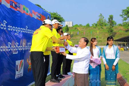 အားကစားနှင့်လူငယ်ရေးရာဝန်ကြီးဌာန ဒုတိယဝန်ကြီး ဦးမျိုးလှိုင်၊ မြန်မာ့လက်ရွေးစင် မြားပစ်အားကစားသမားများ၏ ပြိုင်ပွဲအကြို လက်ရည်ဆန်းစစ်မြားပစ်ပြိုင်ပွဲ တက်ရောက် ကြည့်ရှုအားပေး