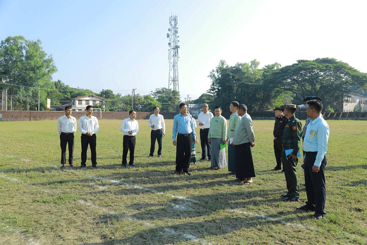 အားကစားနှင့်လူငယ်ရေးရာဝန်ကြီးဌာန ပြည်ထောင်စုဝန်ကြီး ဦးမင်းသိန်းဇံ ဧရာဝတီတိုင်းဒေသကြီးအတွင်းရှိ အားကစားကွင်း/အားကစားရုံများအား လိုက်လံကြည့်ရှုစစ်ဆေး