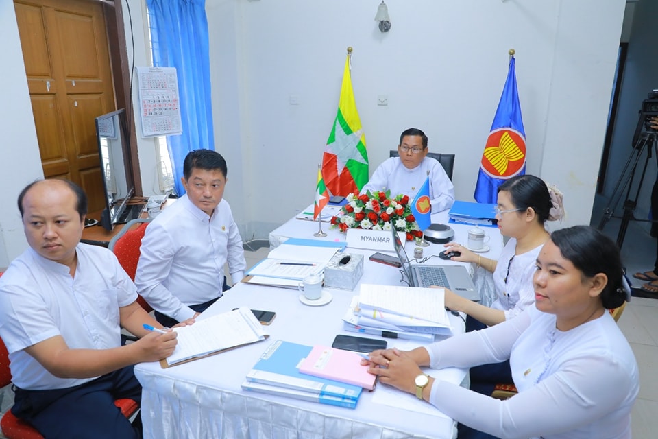 (၁၃)ကြိမ်မြောက် အာဆီယံအပေါင်း ၃ လူငယ်ဆိုင်ရာ အဆင့်မြင့်အရာရှိကြီးများ အစည်းအဝေးသို့ လူငယ်ရေးရာဦးစီးဌာန၊ ညွှန်ကြားရေးမှူးချုပ် ဦးဆောင်သည့် မြန်မာကိုယ်စားလှယ်အဖွဲ့မှ Virtual စနစ်ဖြင့် ပါဝင်တက်ရောက်