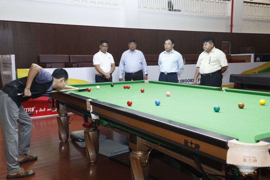 အားကစားနှင့်လူငယ်ရေးရာဝန်ကြီးဌာန ဒုတိယဝန်ကြီး ဦးထိန်လင်း ရန်ကုန်မြို့ရှိ အရှေ့တောင်အာရှအားကစားပြိုင်ပွဲ ဝင်ရောက်ယှဉ်ပြိုင်ရန် စခန်းသွင်းလေ့ကျင့်လျက်ရှိသော အားကစားကွင်း/အားကစားရုံများကြည့်ရှုစစ်ဆေး