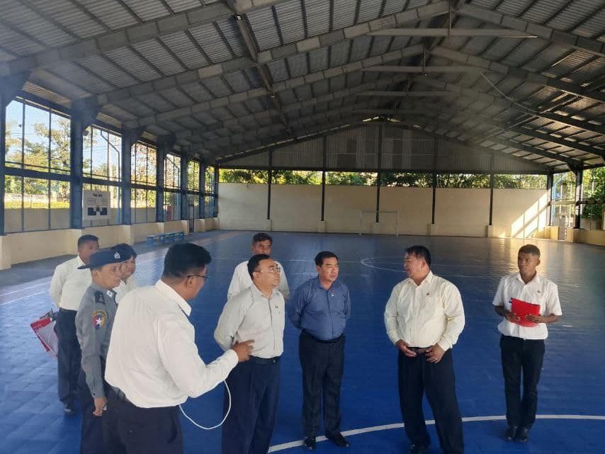 အားကစားနှင့်လူငယ်ရေးရာဝန်ကြီးဌာန၊ ဒုတိယဝန်ကြီး ဦးထိန်လင်း လွိုင်ကော်မြို့ရှိ အားကစားဆိုင်ရာ အဆောက်အဦများအား ကြည့်ရှုစစ်ဆေး