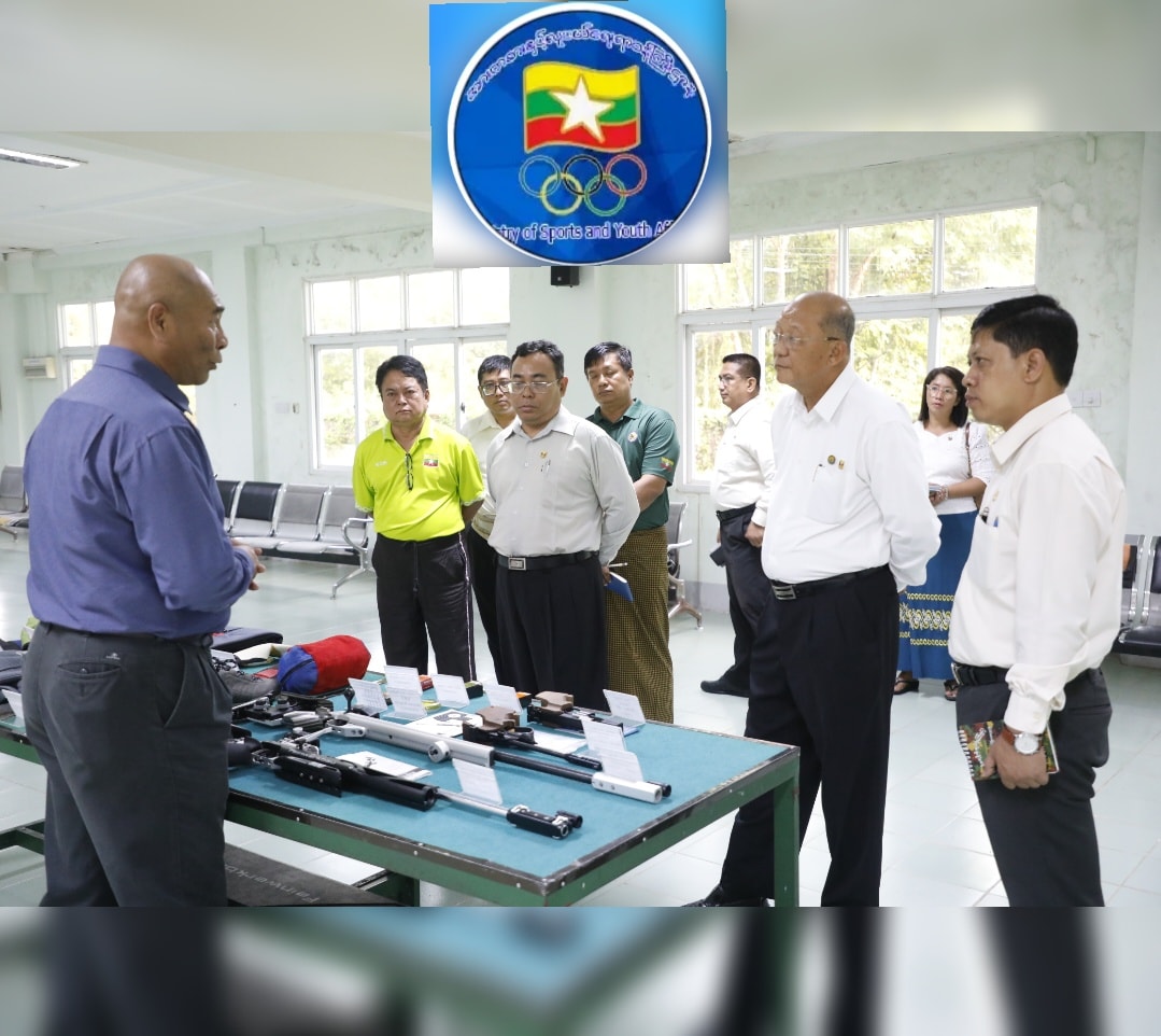 ပြည်ထောင်စုဝန်ကြီး Jeng Phang နော်တောင် ရန်ကုန်မြို့တွင် စခန်းဝင် လေ့ကျင့်လျက်ရှိသည့် သေနတ်ပစ်နှင့် မြားပစ်အားကစားအဖွဲ့များ၏ လေ့ကျင့်နေမှုများအား ကြည့်ရှုစစ်ဆေးသည့်သတင်း