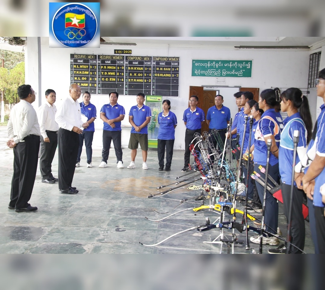 ပြည်ထောင်စုဝန်ကြီး Jeng Phang နော်တောင် ရန်ကုန်မြို့တွင် စခန်းဝင်‌လ့ကျင့်လျက်ရှိသည့် အားကစားအဖွဲ့များ၏ လေ့ကျင့်နေမှုများအား လိုက်လံကြည့်ရှုစစ်ဆေးခြင်းနှင့် ISPE အမျိုးသမီးဘောလုံးအသင်းအား တွေ့ဆုံအမှာစကားပြောကြား