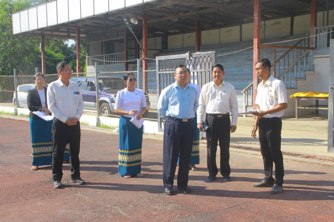 အားကစားနှင့်လူငယ်ရေးရာဝန်ကြီးဌာန ဒုတိယဝန်ကြီး ဦးထိန်လင်း တပ်ကုန်းမြို့နယ်အတွင်း အားကစားကွင်း ဖောက်လုပ်နိုင်မှုအခြေအနေနှင့် တပ်ကုန်းမြို့နယ် အားကစားကွင်းအား ကွင်းဆင်းကြည့်ရှုစစ်ဆေး