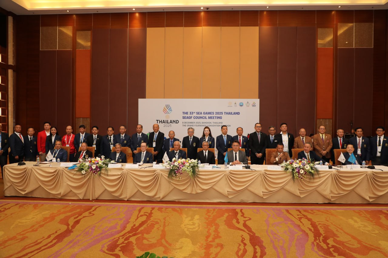 မြန်မာနိုင်ငံအိုလံပစ်ကော်မတီ ဥက္ကဋ္ဌ၊ အားကစားနှင့်လူငယ်ရေးရာဝန်ကြီးဌာနနှင့် ဟိုတယ်နှင့်ခရီးသွားလာရေးဝန်ကြီးဌာန Jeng Phang နော်တောင် South East Asia Games Federation Council Meeting(SEAGF) သို့တက်ရောက်