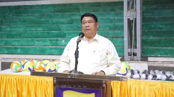 အားကစားရေးရာဝန်ကြီးဌာန၏ ရက်(၁၀၀) စီမံချက်ဖြင့် မြန်မာနိုင်ငံ ဘော်လီဘောအဖွဲ့ချုပ်မှ ဘော်လီဘောကွင်း(၁၀) ကွင်းအတွက် ဆက်စပ်ပစ္စည်းများ လှူဒါန်းခြင်းအခမ်းအနား ကျင်းပ