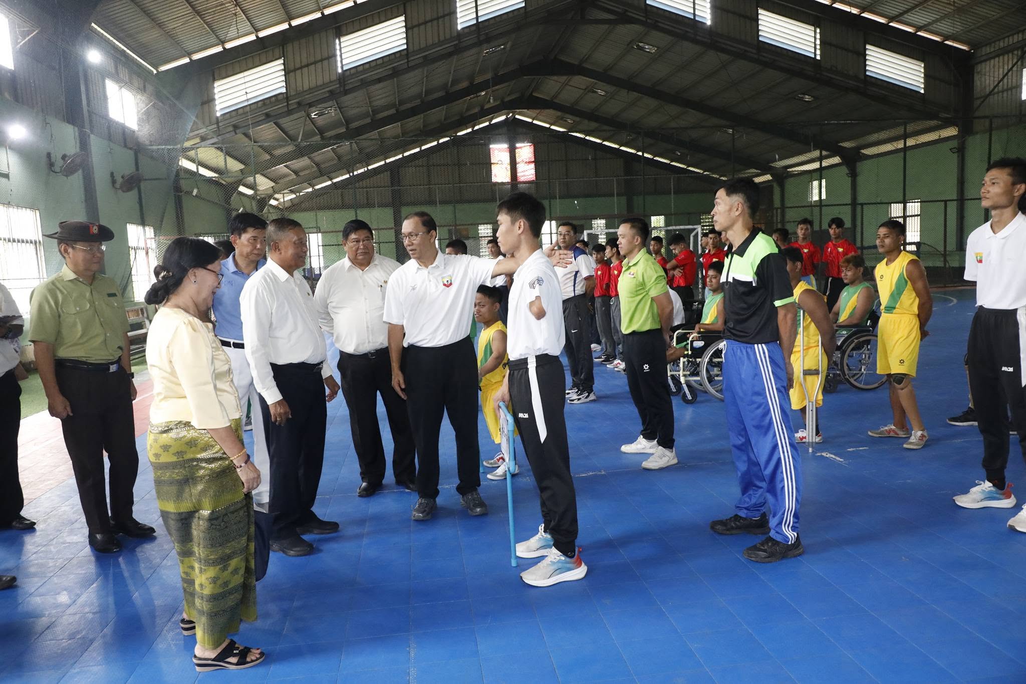 အားကစားရေးရာဝန်ကြီးဌာန၊ ဒုတိယဝန်ကြီး ဦးညီညီ ရန်ကုန်မြို့တွင် စခန်းသွင်း လေ့ကျင့်လျက်ရှိသည့် အားကစားနည်းအလိုက် လေ့ကျင့်မှုများအား ကြည့်ရှုအားပေးသည့်သတင်း